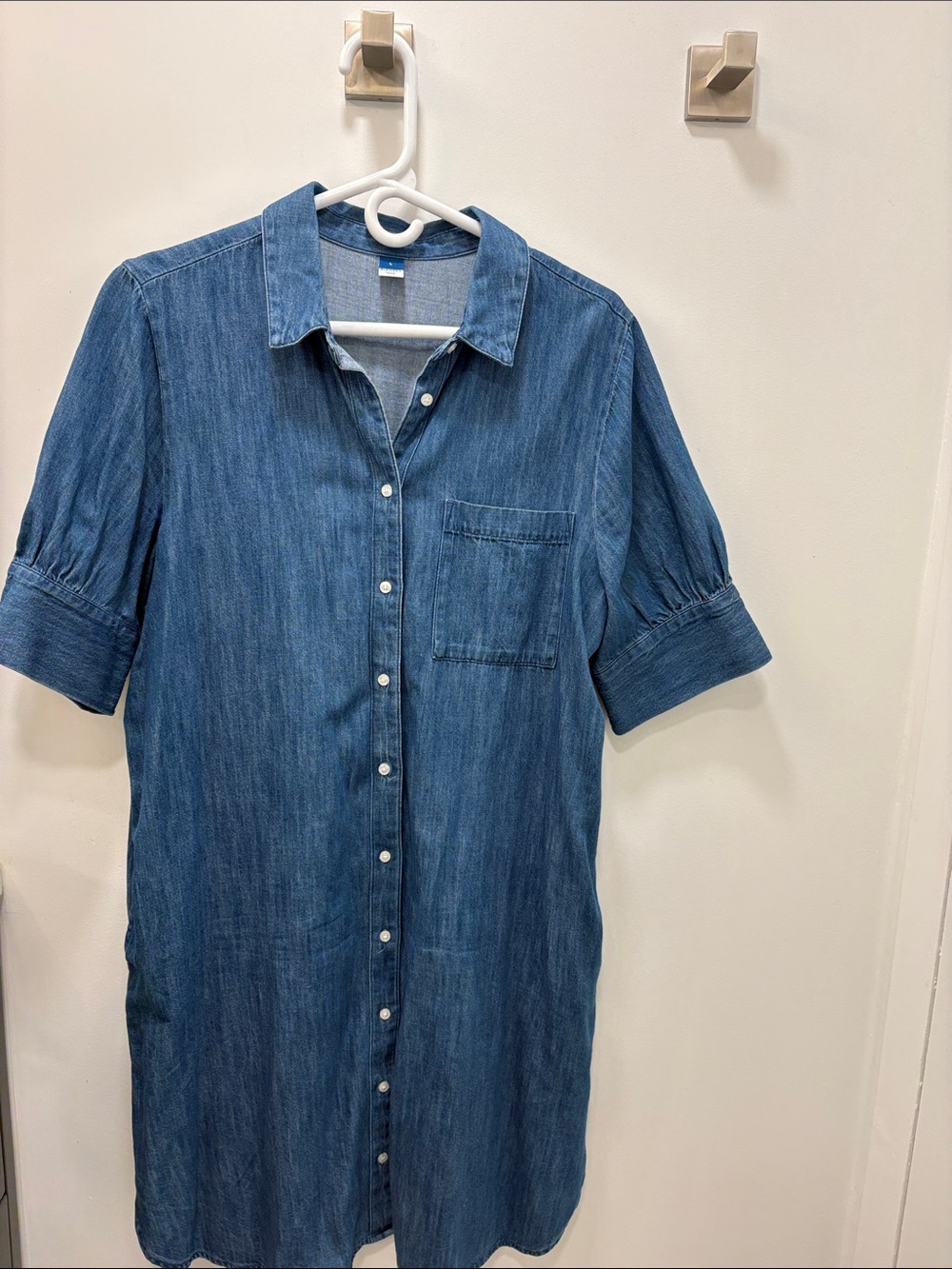 Old Navy Blue Denim Button-Front Tunic Dress
